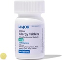MAJOR 4 Mg Alerji Tabletleri - Chlorpheniramine Maleate 4 Saat Antihistamine Sneezing, Itchy Watery Eyes, Itchy Throat ve Runny Nose - 100 Count (1 Pack)