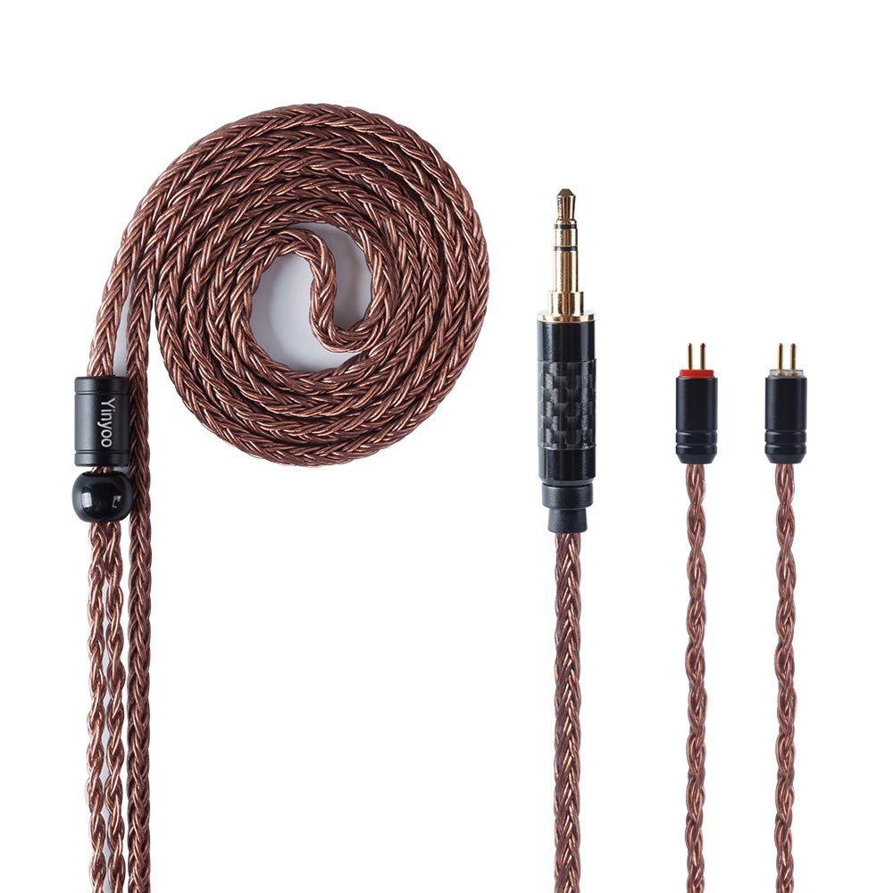 YINYOO Earphone Makyaj Kablo 16 Cores Single Crystal Copper Cable Earphone Kablo için kz zst zs10-pro zsn-pro-x edx-pro zs10-pro-x dqs cca CRA c10 c12(2pins, 3.5mm Jack)