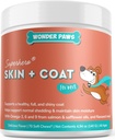 Wonder Paws Skin & Coat Supplement for Dogs with Salmon Oil, Omega 3 & 6, EPA & DHA, Sağlıklı Cilt ve Öner, Itchy Relief, Ortak ve Genel Sağlık, Delicious Flavor, 70 Skin & ceket Soft Chews