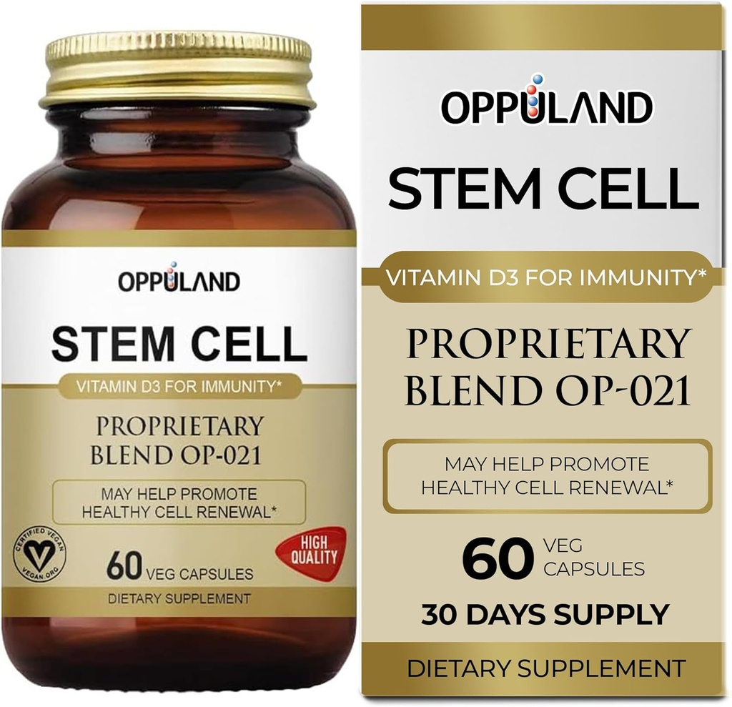 Stem Hücre Activator Tamam - Stem Hücre Kompleksi ile Hücre Yeniden Üretimi - D3, Blueberry, Red Grape & Green Tea Extract - 60 Capsules