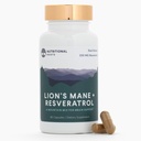 Beslenme Kökleri - Aslan'ın Mane + Resveratrol - 800 mg Aslan'ın Maneksiyonu ve 350 mg Trans-Resveratrol Hizmeti - Beyin ve Kalp Sağlığı - Diyet Tamamı - 1 Ay Supply - 60 Capsules
