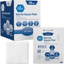 MED PRIDE Sterile Gauze Dressing Pads, 12 Ply Highly Absorbent Pamuk, Bireysel olarak yuvarlandı, Non Stick, Painless Removal (3x3 Perfect (Paketi 100)