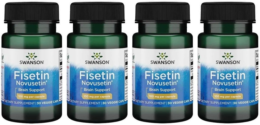 Swanson Fisetin Moleküler olarak Apigenin, Luteolin ve Quercetin 100 Milligram 30 Veg Capsules (4 Pack)