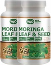 Moringa Oleifera Leaf and Seed Toz (80:20) 300 Pills (Tablets), 150 Hizmet, 1000 mg. Uncoated Malunggay Herbal Supplement, No Chemical Kaplama, Green Superfood. 2. Pack of 2.