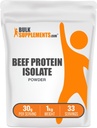 BulkSupplements.com Beef Protein Isolate Toz - Lactose Free protein Toz, sığır proteini Toz - Unflavored & Gluten Free, 30g per Service, 1kg (2.2 lbs) (Pack of 1)