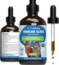 Pet Wellbeing Immune Sure for Cats - Υποστηρίζει τις φυσιολογικές ανοσολογικές άμυνες, Υπόλοιπο χλωρίδας, Ανδρογραφία, εχινάκεια, Βιταμίνη C, Ψευδάργυρος - Κτηνιατρικό-Σχηματισμένο συμπλήρωμα βοτάνων 4 oz (118 ml)