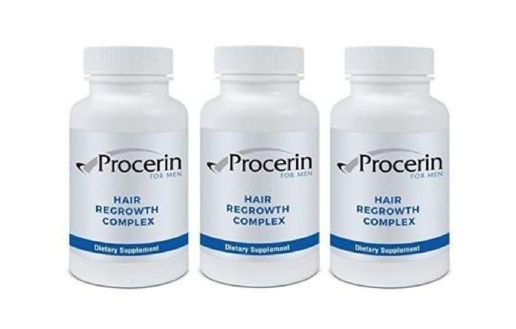 Erkekler için Procerin 90 Tablet Saç Re-Growth Supplement- 3 Şişes