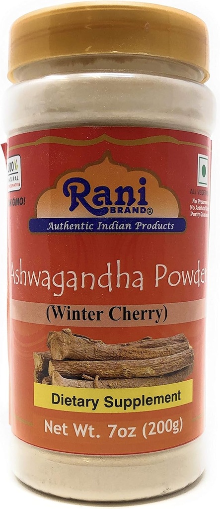 Rani Ashwagandha Toz (Withania Somnifera) 7oz (200g) PET Jar - All Natural | No Color | Gluten Friendly | Vegan | Non-GMO | No Salt or fills | Indian Origin