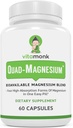 Μείγμα μαγνησίου Quad από Vitamonk - με Οροτικό μαγνήσιο, Χηλικό Γλυκινικό, Ταυρικό μαγνήσιο και Μη Μαγνήσιο - Υψηλή Απορρόφηση Συγκρότημα Μαγνησίου για τον ύπνο, την καρδιά και τη διάθεση