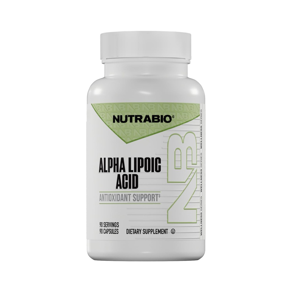 NutraBio Alpha Lipoic Acid (ALA) συμπλήρωμα, 300mg – Υποστηρίζει Αντιοξειδωτική υγεία, μπορεί να ενισχύσει την παραγωγή ενέργειας και την ευεξία, 90 κάψουλες λαχανικών