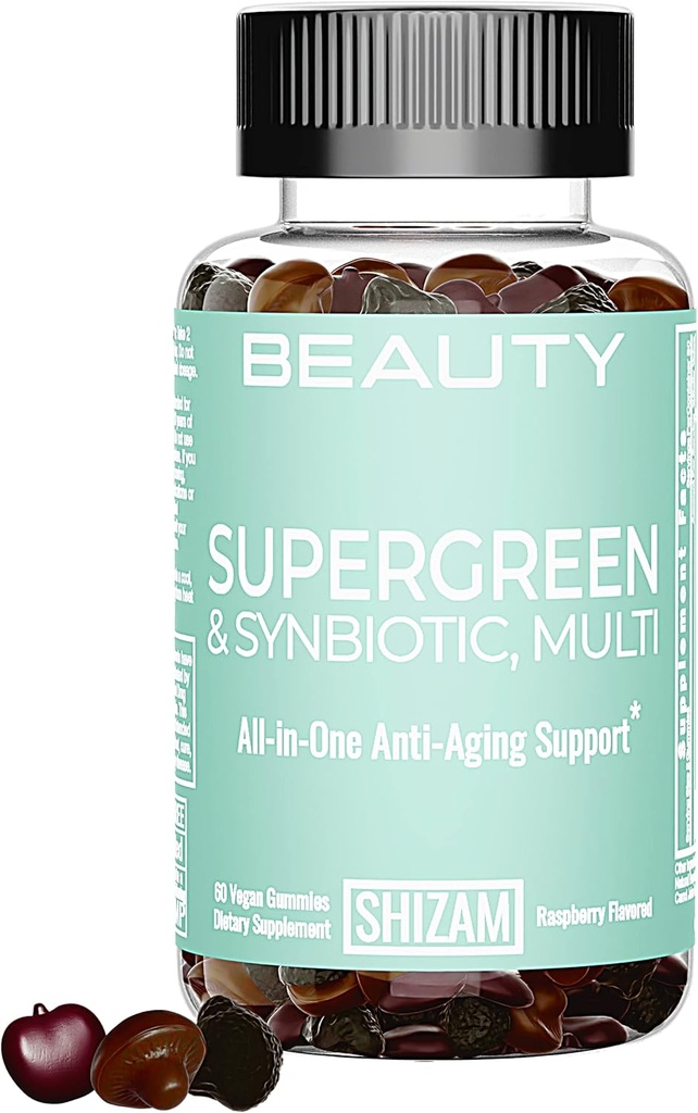 PreGREENS Super Greens Superfood Gummies w Spirulina Moringa Lions Mane Turmeric Green Tea Elder Ashwagandha