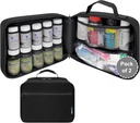 2 Paket - Büyük Padded Pill Şişe Organizer, Tıp Bag, İlaçlar, Vitaminler ve Medikal Malzemeler için Sabit Pockets - Black (Without Lock)