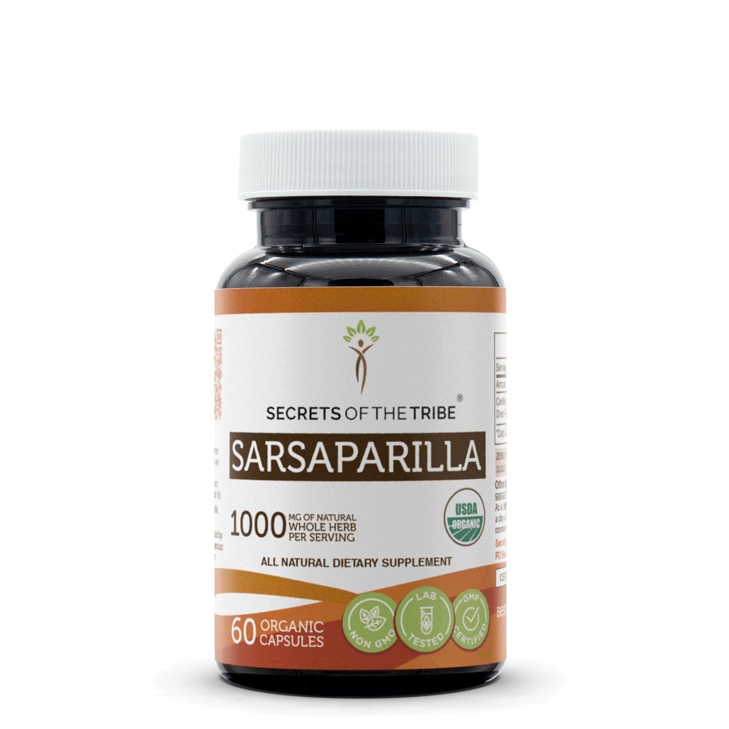 Tribe Sarsaparilla 60 Capsules, 1000 mg, USDA Organik Sarsaparilla (Hemidesmus indicus) kıl Kök (60 Capsules)