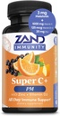 Zand Immunity Super C+ PM, Nighttime Immune Support Plus Melatonin, 1000 mg Pure Way-C Vitamin C, çinko, D3 & Elderberry, Geliştirilmiş Abpsiyon - 60 Tabletler, 30 Hizmetler