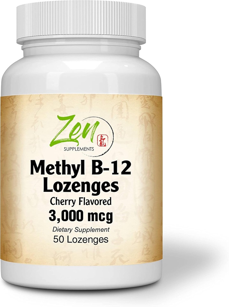 Metil B-12 Supplement - Vitamins B6, Folate, Biotin - Support Cardiovascular Health, Sağlıklı Immune System, Brain & Nerve Function - 50 Lozenges