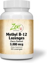Metil B-12 Supplement - Vitamins B6, Folate, Biotin - Support Cardiovascular Health, Sağlıklı Immune System, Brain & Nerve Function - 50 Lozenges