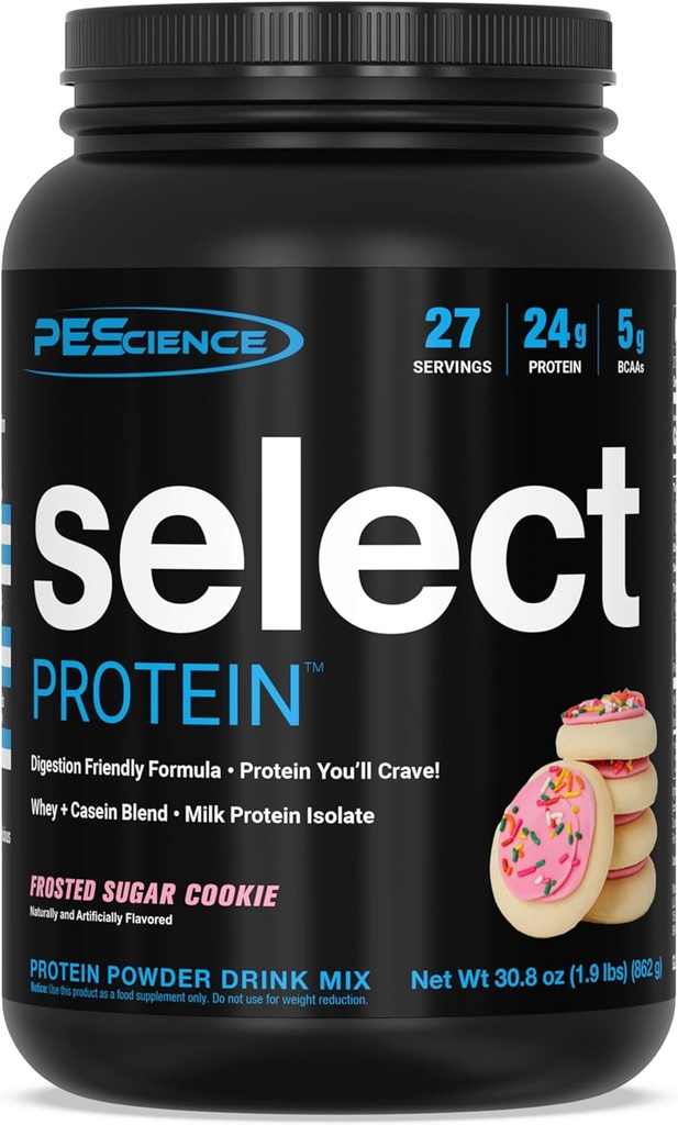 PE Science Protein Toz, Whey ve Casein Blend, Kadınlar ve Erkekler için Temiz Protein Toz, Low Calorie, Low Carb, Keto Friendly, Gluten Free - Frosted Sugar Cookie - 27 Hizmet
