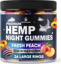 Omp Gummies Night Time, High Potency Nap Gummies, Peace and Relaxation, Peach Ring Gummy Bear Edibles, Good Mood, Calm Bedtime-Gomitas para Dormir, Natural Hemp Oil- Made in USA