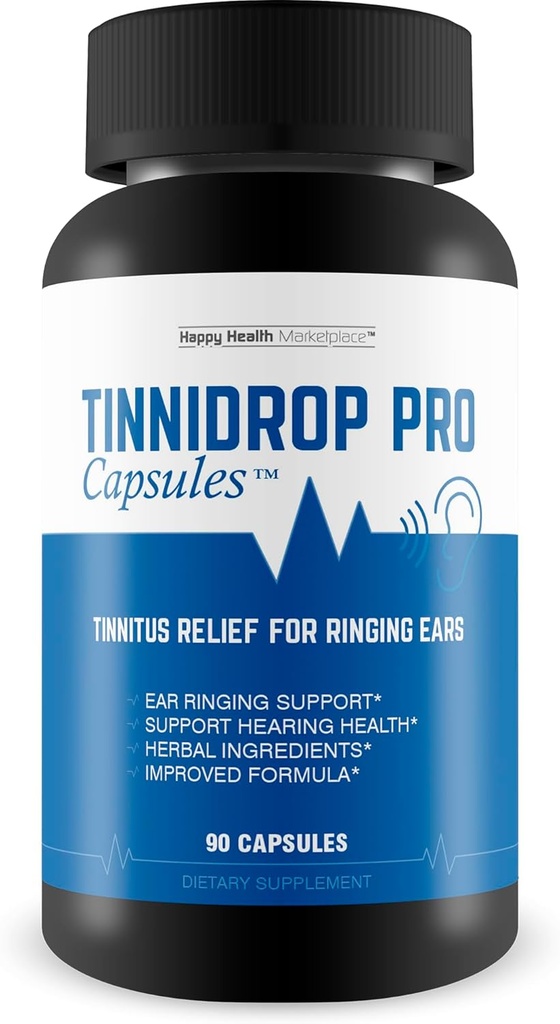 Tinnidrop Pro Capsules - En İyi Tinnitus Kulakları için Yardım - Tinnitus Tedavisi - Tinnitus için Kulak Sağlığı Vitaminleri - Tinnitus Yardımı Kapsülleri