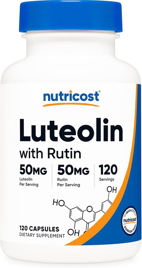 Nutricost Luteolin ile 100 mg (50mg Luteolin, 50mg Rutin) 120 Capsules - Vegetarian, Non-GMO, Gluten Free