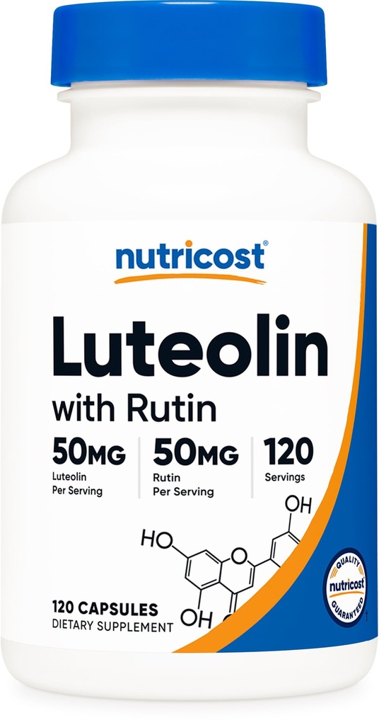 Nutricost Luteolin with Rutin Complex 100mg (50mg Luteolin, 50mg Rutin) 120 Κάψουλες - Χορτοφαγικά, Μη ΓΤΟ, Χωρίς Γλουτένη