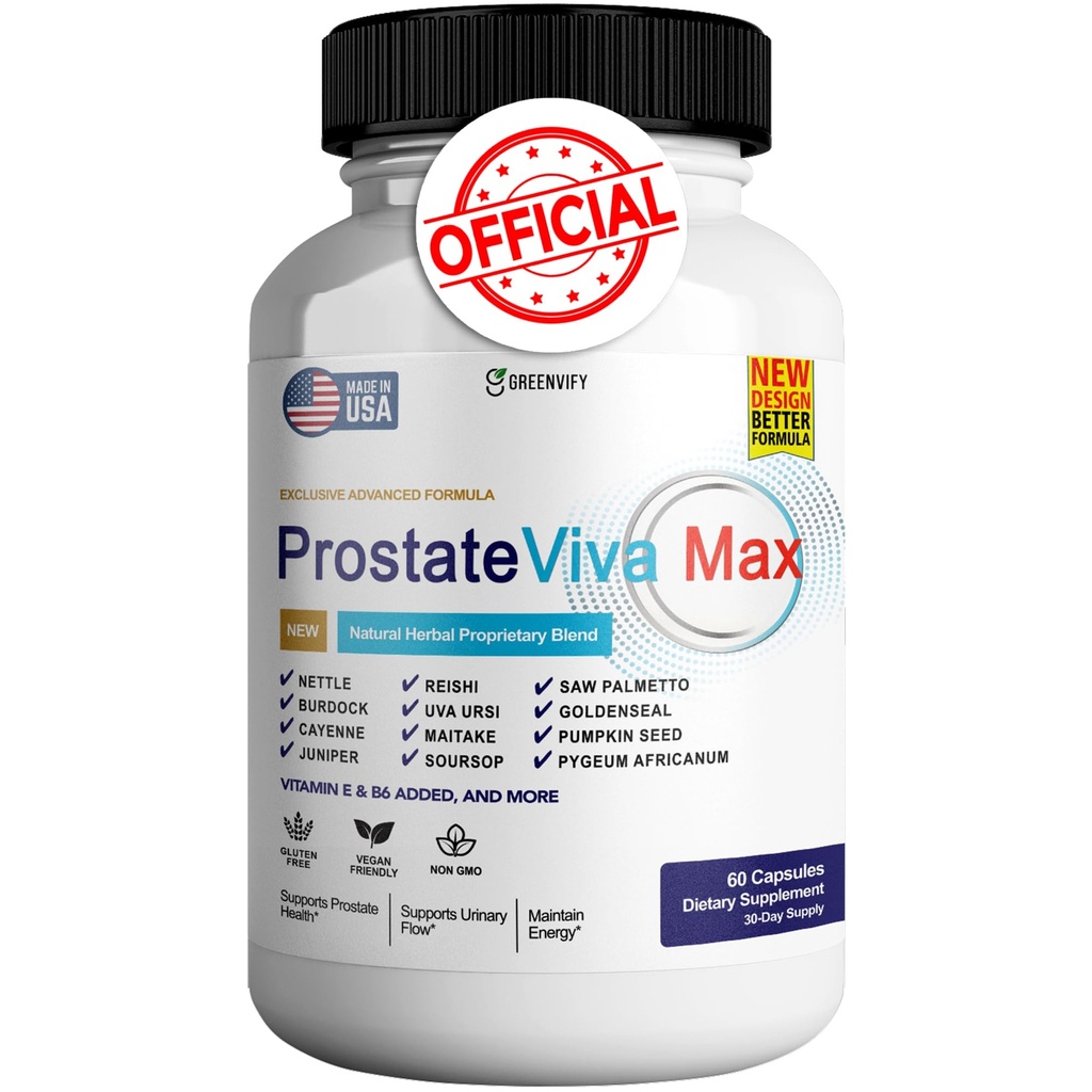 ProstateViva Max Συμπληρώματα Prostate για τους άνδρες κάψουλες, συμπληρώματα υγείας - μέγιστη δύναμη, όλα τα φυσικά για να υποστηρίξει τη φυσιολογική και υγιή λειτουργία (60 κάψουλες)