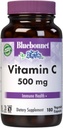 Bluebonnet Beslenme Vitamini C 500 mg Sebze Kapsülleri, Ascorbici, Immune Health & Skin Health, Vegan, Vegetarian, Non GMO, Gluten Free, Soy Free, Milk Free, Kosher, 180 Sebze Capsules