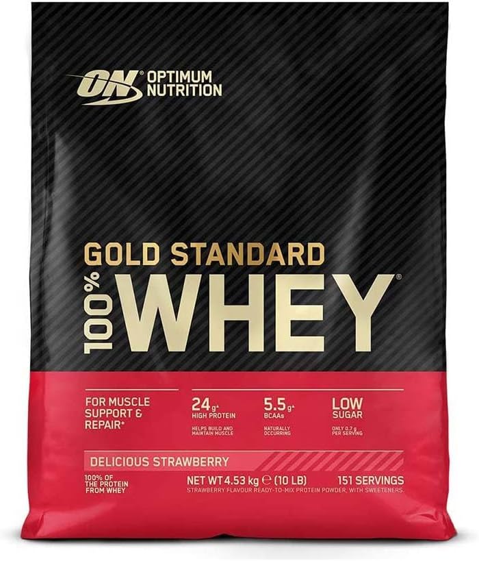 Βέλτιστη διατροφή Gold Πρότυπο 100% Whey Protein Powder, παγωτό βανίλια, 10 Λίρες (συσκευασία Μαΐου Vary)