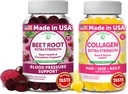 Lunakai Beet Root and Collagen Gummies Bundle 200mg Hydrolyzed Collagen Gummies for Women and Men with Biotin, Zinc, Vitamin C and E - Αντιγηραντική Γήρανση