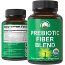 USDA Organik 3-in-1 Prebiyotik Fiber - Gut, Digestive Health için Vegan Capsules. Raw Whole Food Plant Based Prebiyotiks Pills Supplement with Inulin (Jerusalem Artichoke), Acacia Fibers, SunFiber