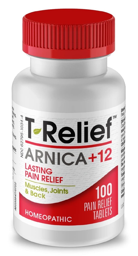 T-Relief Arnica +12 Doğal Actives - Tüm Vücut Kadınlar ve Erkekler için Formula - 100 Tablet