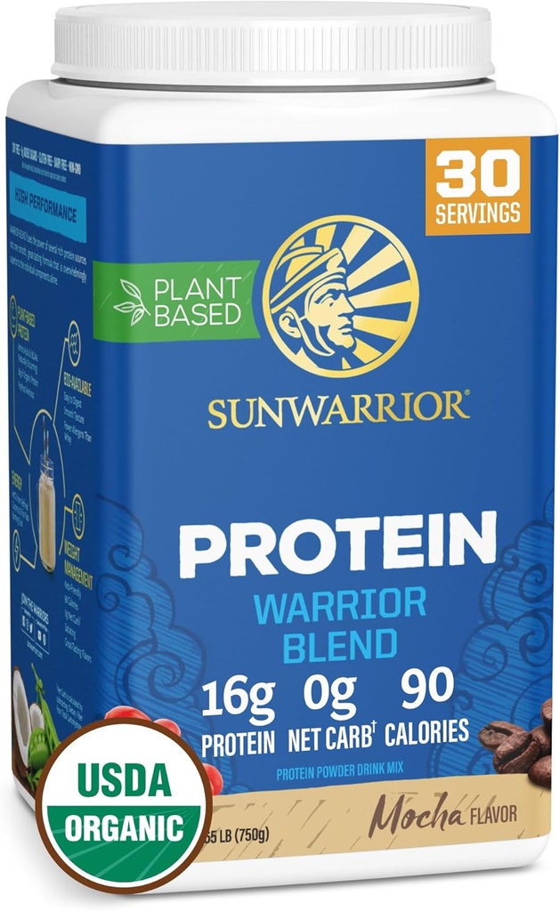 BCAA ile Vegan Protein Tozu | Organik Hemp Tohum proteini Gluten Ücretsiz Non-GMO Süt Ücretsiz Soy Şeker Ücretsiz Low Carb Bitki Tabanlı Protein Toz |Mocha 30 SRV 750 G | Savaşçısı Sunwarrior