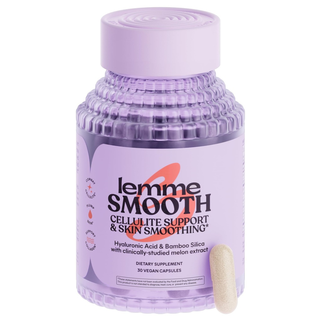 Lemme Smooth Anti Cellulite Capsules for Women, Smooth Legs & Thighs, Reduce Cellulite & Crepey Skin w/Clinically Studied SOD & Silica (1 Month Supply 30 ct)