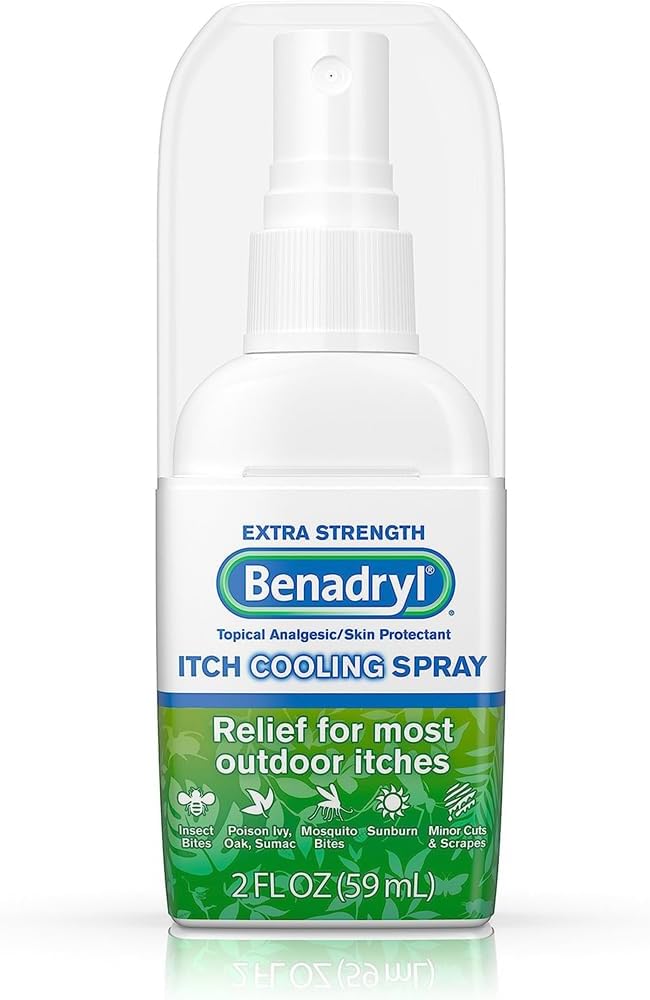 Benadryl Extra Strength Anti-Itch Ψύξη Spray, Topical Αναλγητικό και Προστατευτικό του δέρματος για την ανακούφιση από τα περισσότερα εξωτερικά φαγούρα, μέγεθος ταξιδιών, 2 fl. oz (πακέτο των 3)