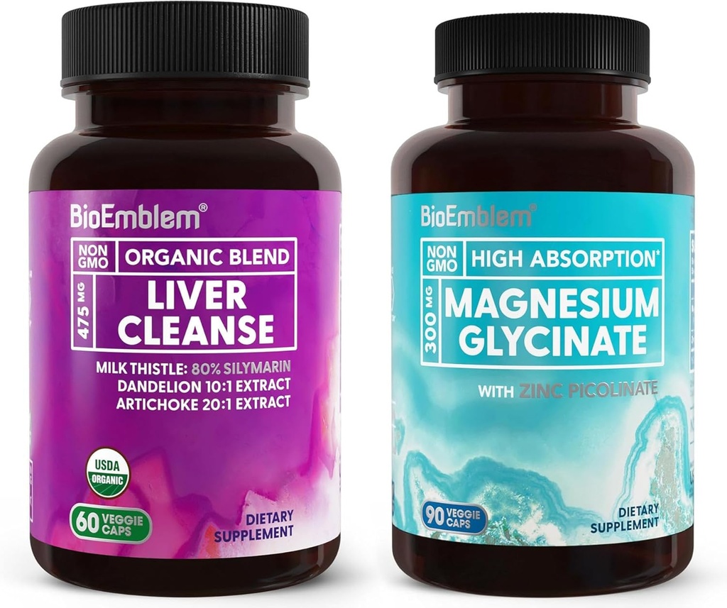 BioEmblem Magnezyum Glycinate ile çinko + BioEmblem USDA Organik Liver Cleanse