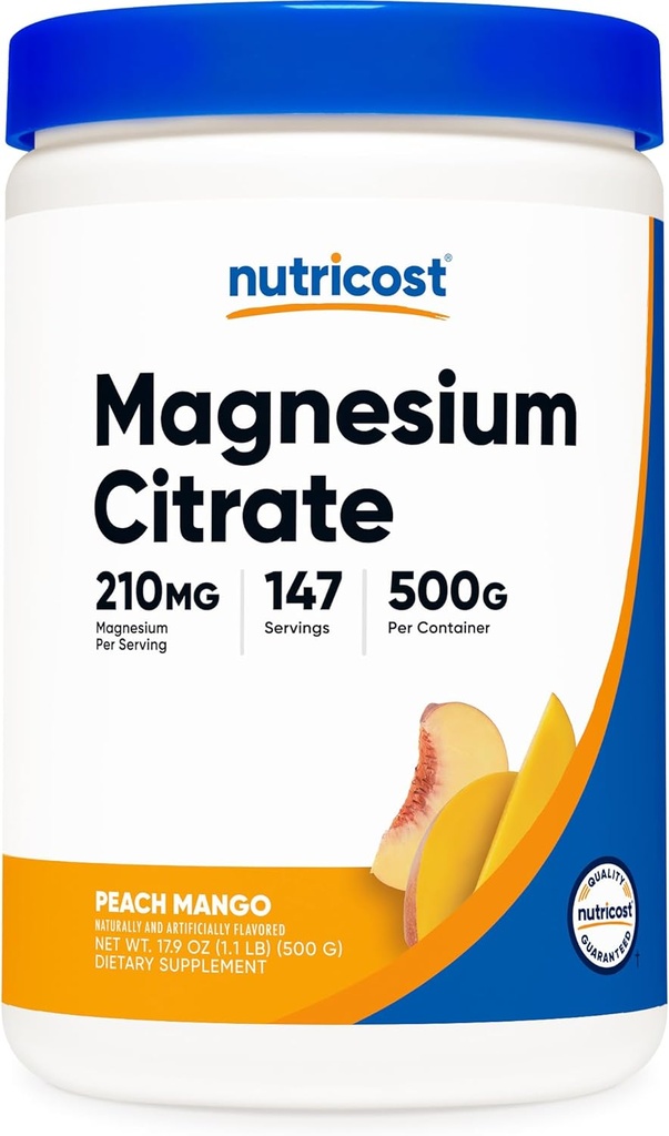 Nutricost Magnezyum Citrate Toz (Peach Mango, 500 Gram)