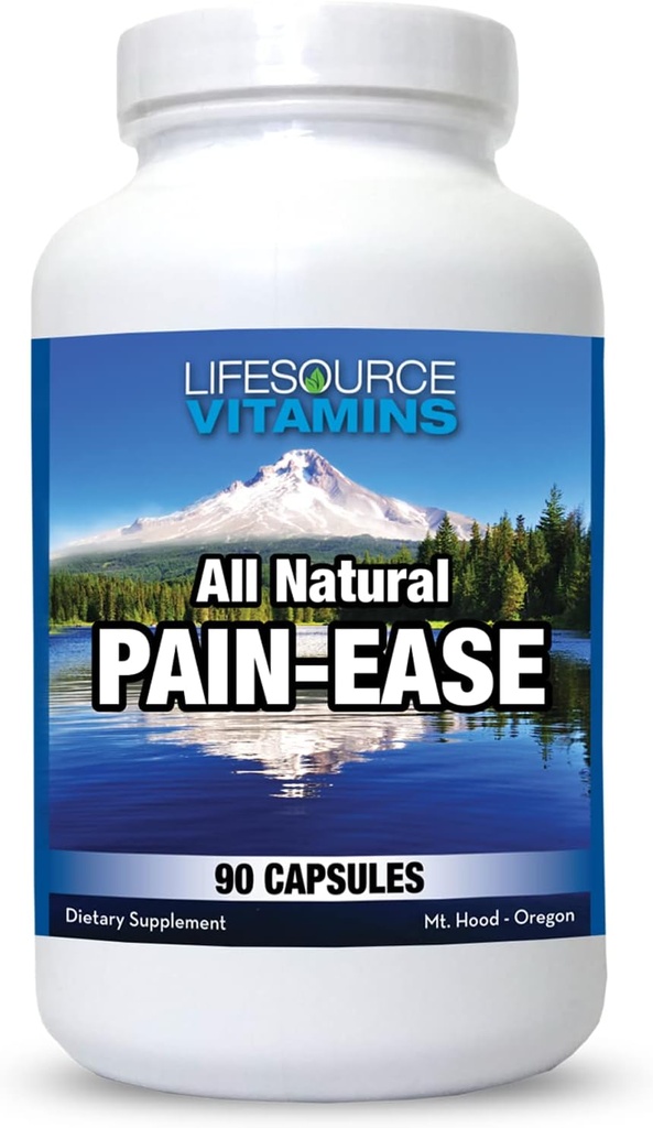 LifeSource Vitamins All Natural Pain Ease – 20 Συνεργιστικά Βότανα και Ένζυμα που Φυσικά & Ασφαλή Υποστήριξη: Πονοκέφαλοι & Ημικρανίες - Γονατίσματα – Ωμοπλάτες – αρθρώσεις – Πόνος ποδιών – Ένταση