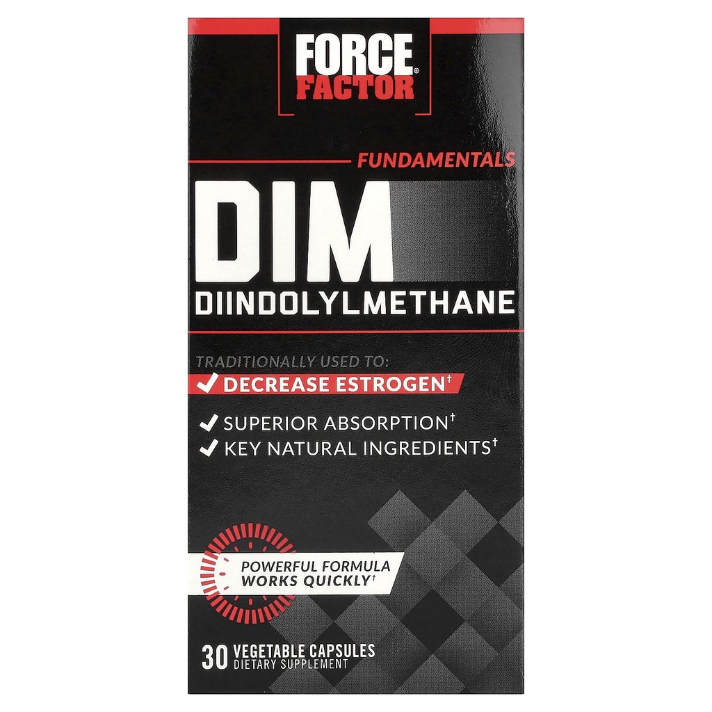 Force Factor DIM Pills to Decrease Estrogen in Men, Diindolylmethane Supplement with Key Natural Materialss and Superior Abxia, Diindolylmethane 300 mg, Works Fast, 30 Capsules