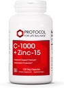 PROTOCOL FOR LIFE BALANCE C-1000 + çinko-15 - C & çinko Bisglycinate - Immune Support Supplement - Antisoxy Supplement - with Ascorbic Acid - 120 Veg Capsules