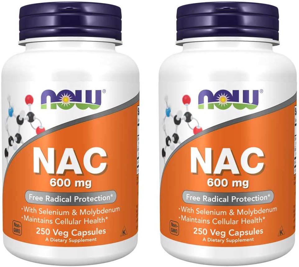 Now Foods Nac-Acetyl Cysteine 600mg, 250 Vcaps (500 (250X2))