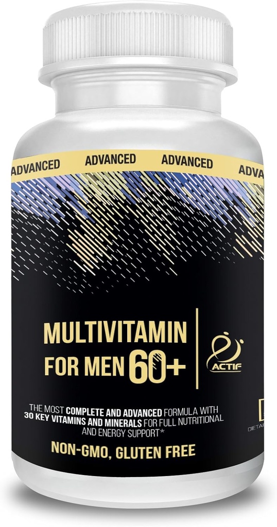 Erkekler için Çokvitamin 60+ ile 30 Organik Vitamin ve Organik Herbs, ABD'de yapılan, 120 Kont