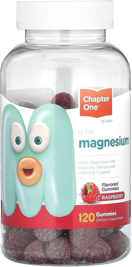 Κεφάλαιο Ένα Μαγνήσιο Gummies για παιδιά & ενήλικες - Φυσική ηρεμία Gummies - Ηρεμία Μαγνήσιο Citrate - Συμπληρώματα λειτουργίας των οστών και των μυών για παιδιά & ενήλικες - Υποστήριξη Mood, Kosher Raspberry Flavor (120)