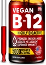 B12 Sublingual 5000 mcg Drops - ABD'de yapılan - Vegan B12 Vitaminler Enerji, Mood & Memory - Highly Bio available Sublingual Drops - Women & Men - 2 fl. oz.