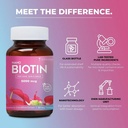 Saç, Skin ve Nails için Biotin Tabletleri | Erkekler ve Kadınlar için B7 Tabletler | Saç Büyümesi için Saç Vitamini | No Side Effects (60 Tablet)