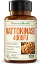 Nattokinase Supplement - Kalp Sağlığı Nattokinase 4000 FU ile Yazıyor - Max Strength Circulation Supplements - Sağlıklı Circulation & Smooth Flow için Sistemik Enzymes. Non-GMO & Vegan. 60 Capsules