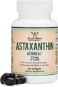 Ασταξανθίνη 12mg Max Strength (Μόνο Πατενταρισμένη Ασταξανθίνη (Astrareal) με 70+ ανθρώπινες κλινικές δοκιμές - World's Most Studied Brand) Grown, Harvested, and Made in The USA (Astaxantina) by Double Wood