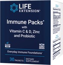 Life Extension - Immune Packs with Vitamin C & D, çinko ve Probiyotik (30 Packs)