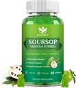 WOGORGT Soursop Graviola Gummies - Soursop Multivitamin Gummies with 200 mg Sea Moss Extract for Antioxy, Cell Support & Rejenerasyon, Immune Support, Vegan, Apple Flavor - 60 Gummiesop Multivitamin Gummies