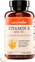 NatureWise Vitamin E 400 IU Softgels (180 mg DL-Alpha) - Süt, Gluten & Soy Free - Antioksi-Rich Diyetary Supplement for Skin, Heart, and Immune Health Support - 4-Month Supply, 120 Count