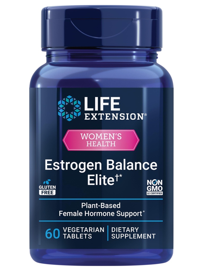 Life Extension Estrogen Balance Elite, Menopause Support Supplement, Hormon Dengesi, hot Flashes, Night Sweats, Vaginal Kuruness, Gluten-Free, Non-GMO, Vegetarian, 60 Tabletler.